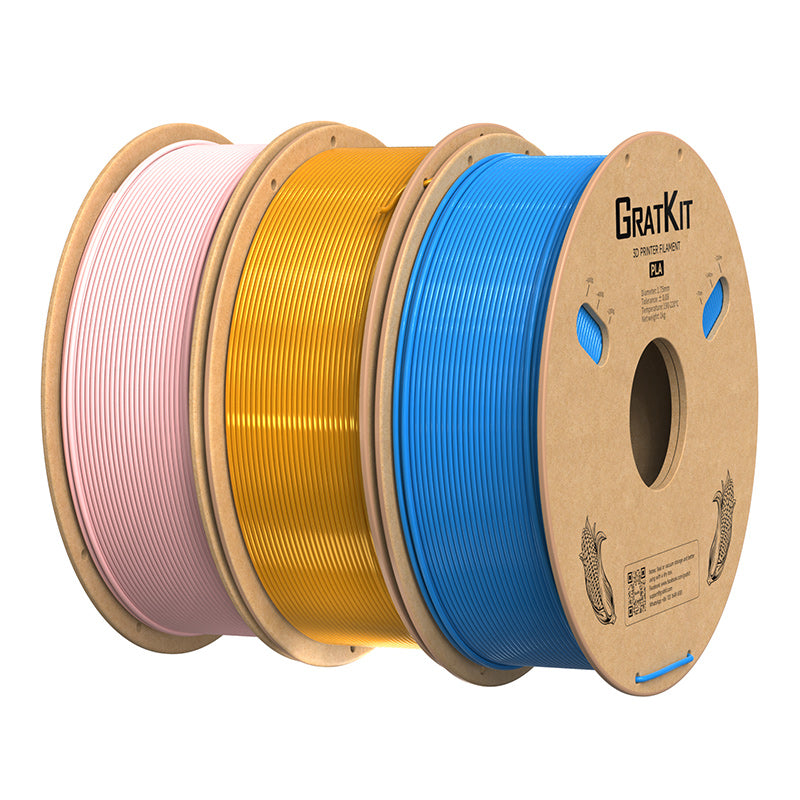 Gratkit Filament PLA bicolore en soie, filament PLA coextrusion de 1,75 mm,  0,03 mm, 1 kg/rouleau, PLA de soie noir et vert : : Commerce,  Industrie et Science