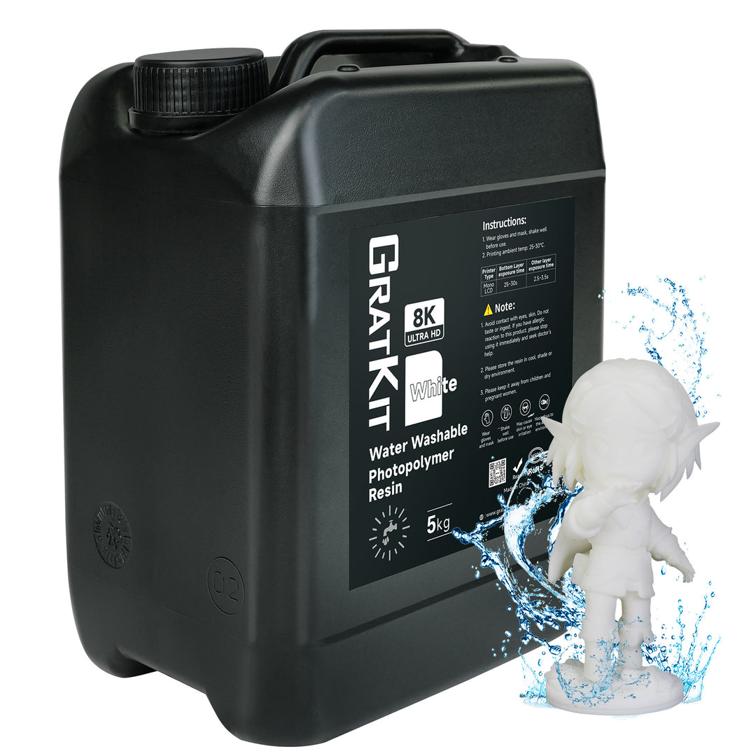 GratKit Water Washable 3D Printing Resin, Water Washable Photopolymer Resin