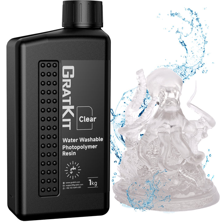 GratKit Water Washable 3D Printing Resin, Water Washable Photopolymer Resin