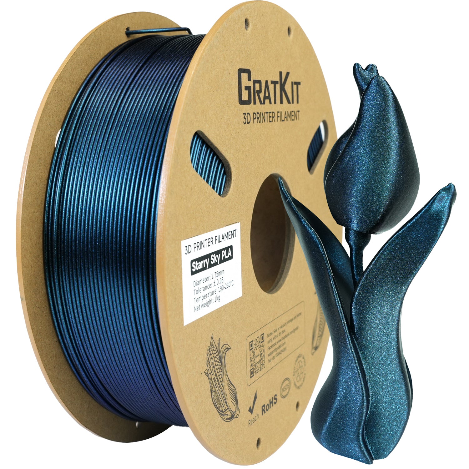 Gratkit Silk Rainbow PLA Filament 1.75mm PLA Filament 1KG – GratKit