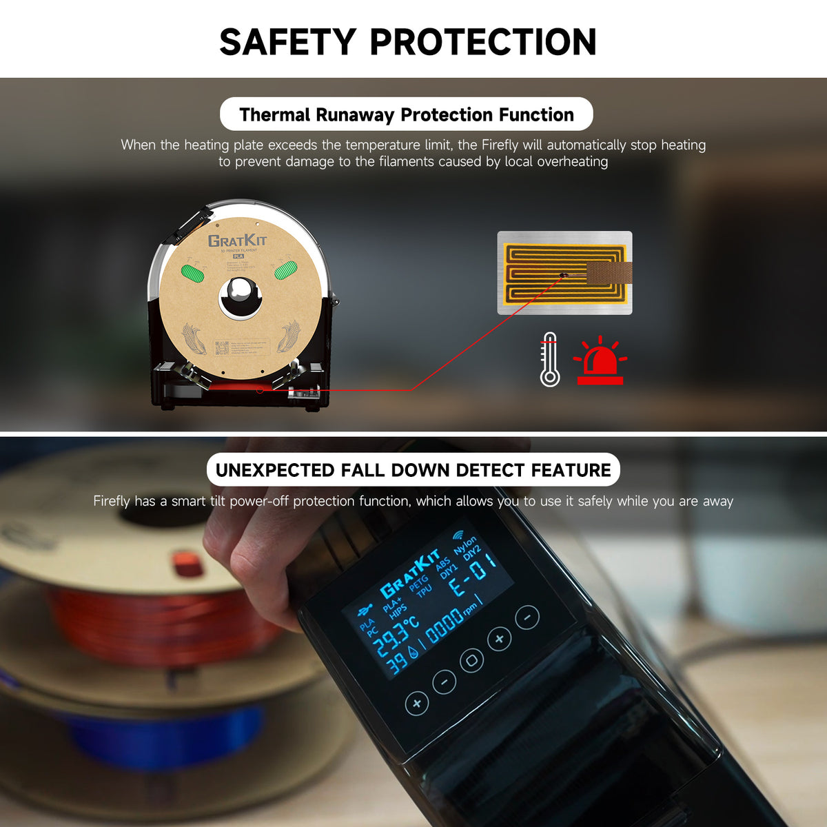 Filament App GratKit Firefly Filament Dryer - APP Controlled 3D Printing Filament D