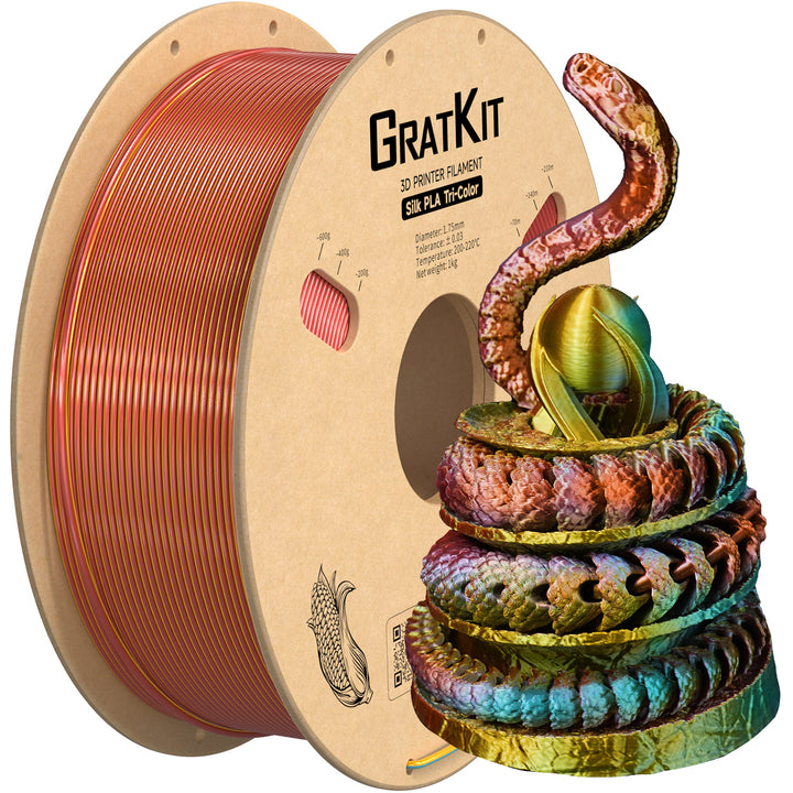 Gratkit Silk Multi Color PLA Filament 1.75mm Coextrusion PLA Filament 1KG