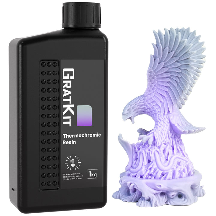 Thermochromic Resin, 3D Printer 405nm UV-Curing Photopolymer Resin, Color Change 3D Printing Resin - 1000g, Gray to Purple