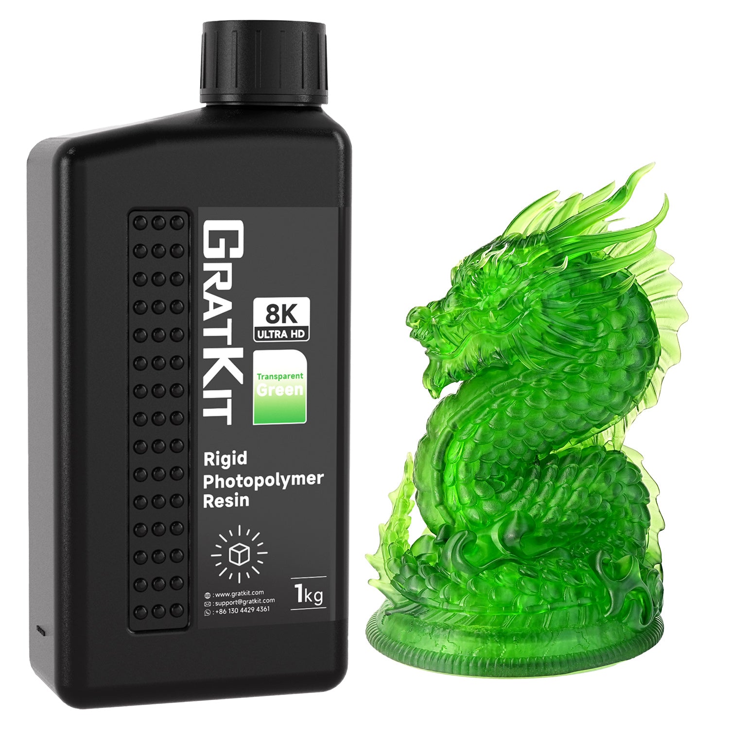 GratKit Ultra HD Rigid 3D Printing Resin 1000g, 3D Printer Tough Resin