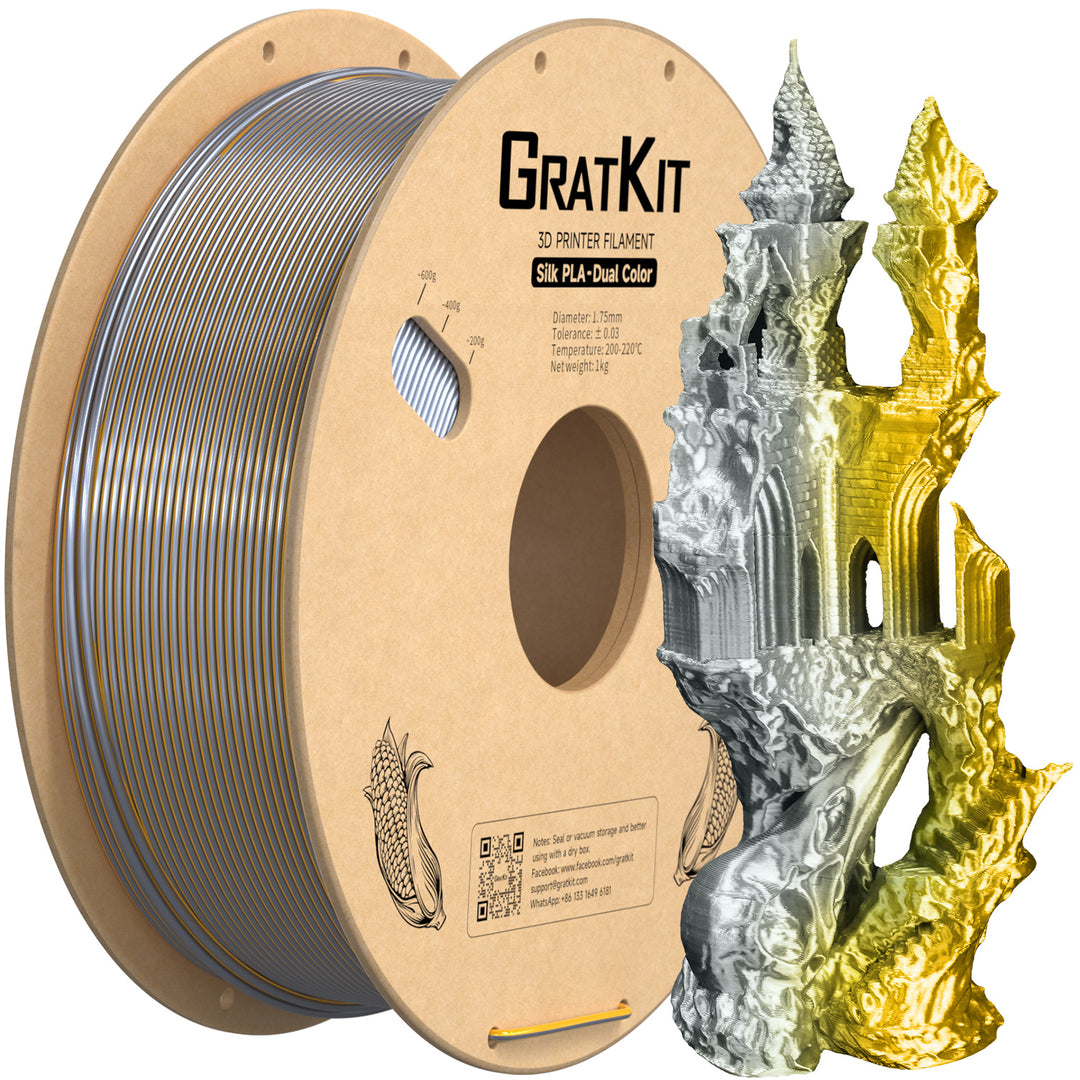 Gratkit Silk Multi Color PLA Filament 1.75mm Coextrusion PLA Filament 1KG