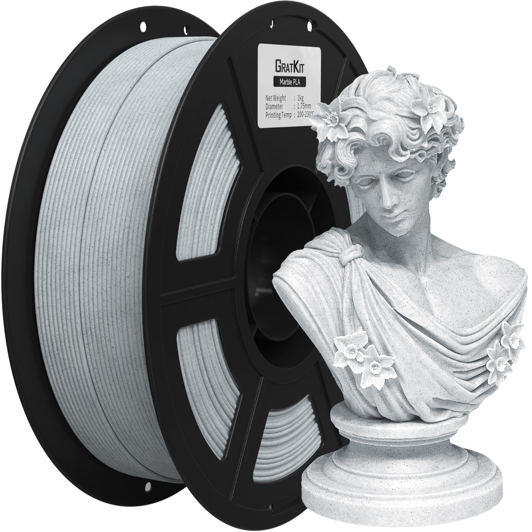 GratKit Marble PLA Filament, 3D Printer Filament 1.75mm, -0.03mm, 1KG/Roll, PLA Marble