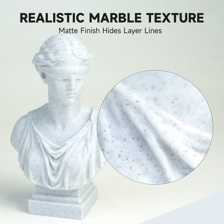 GratKit Marble PLA Filament, 3D Printer Filament 1.75mm, -0.03mm, 1KG/Roll, PLA Marble