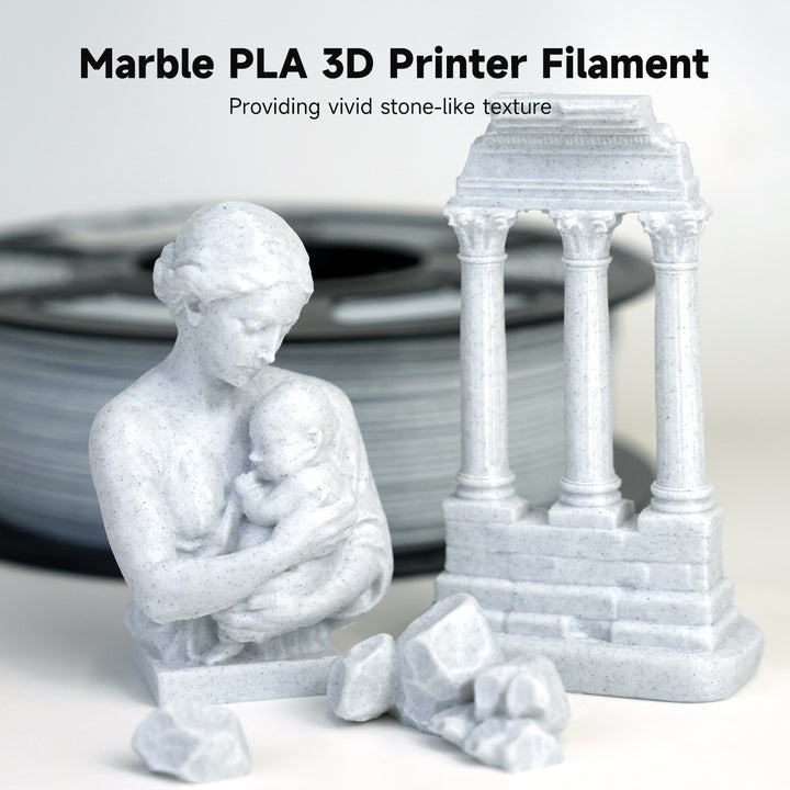 GratKit Marble PLA Filament, 3D Printer Filament 1.75mm, -0.03mm, 1KG/Roll, PLA Marble