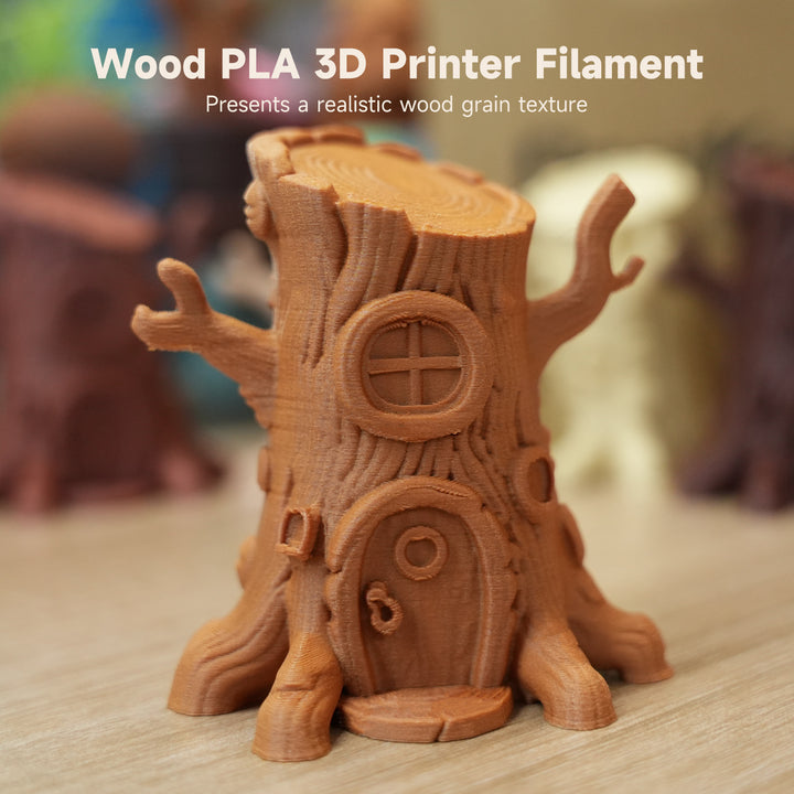 GratKit Wood PLA Filament, 3D Printer Filament 1.75mm, -0.03mm, 1KG/Roll, Fit Most FDM 3D Printers, PLA