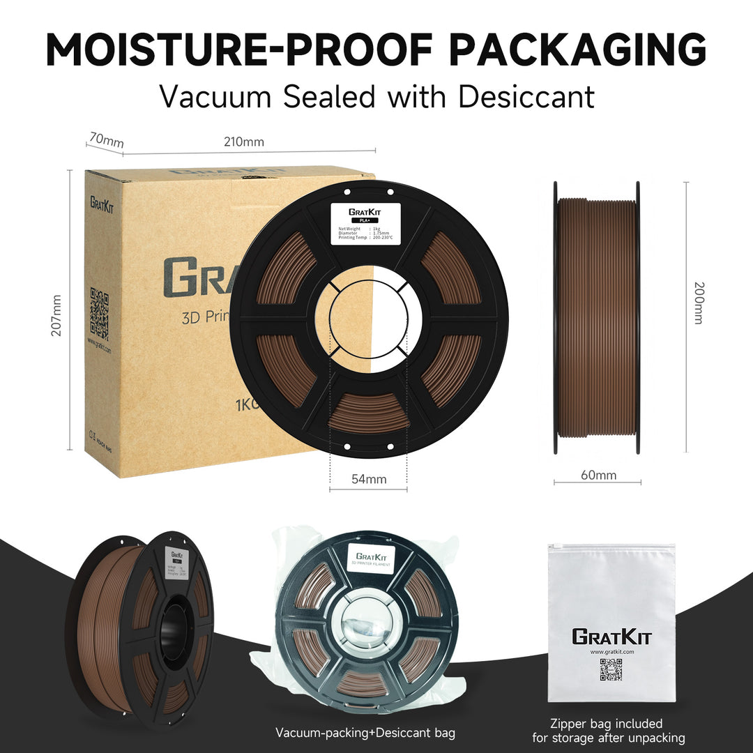 GratKit PLA Plus (PLA+) 3D Printing Filament 1KG in  Basic Colors