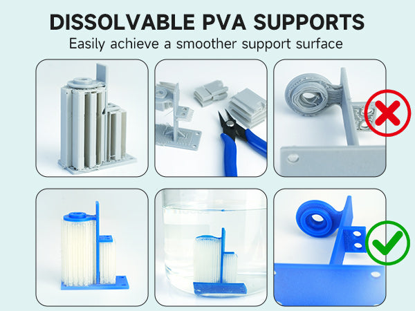 GratKit PVA filament 1.75mm 500g No clog Water Soluble Support for PLA/TPU/PVB/Nylon 3D Printer Filament