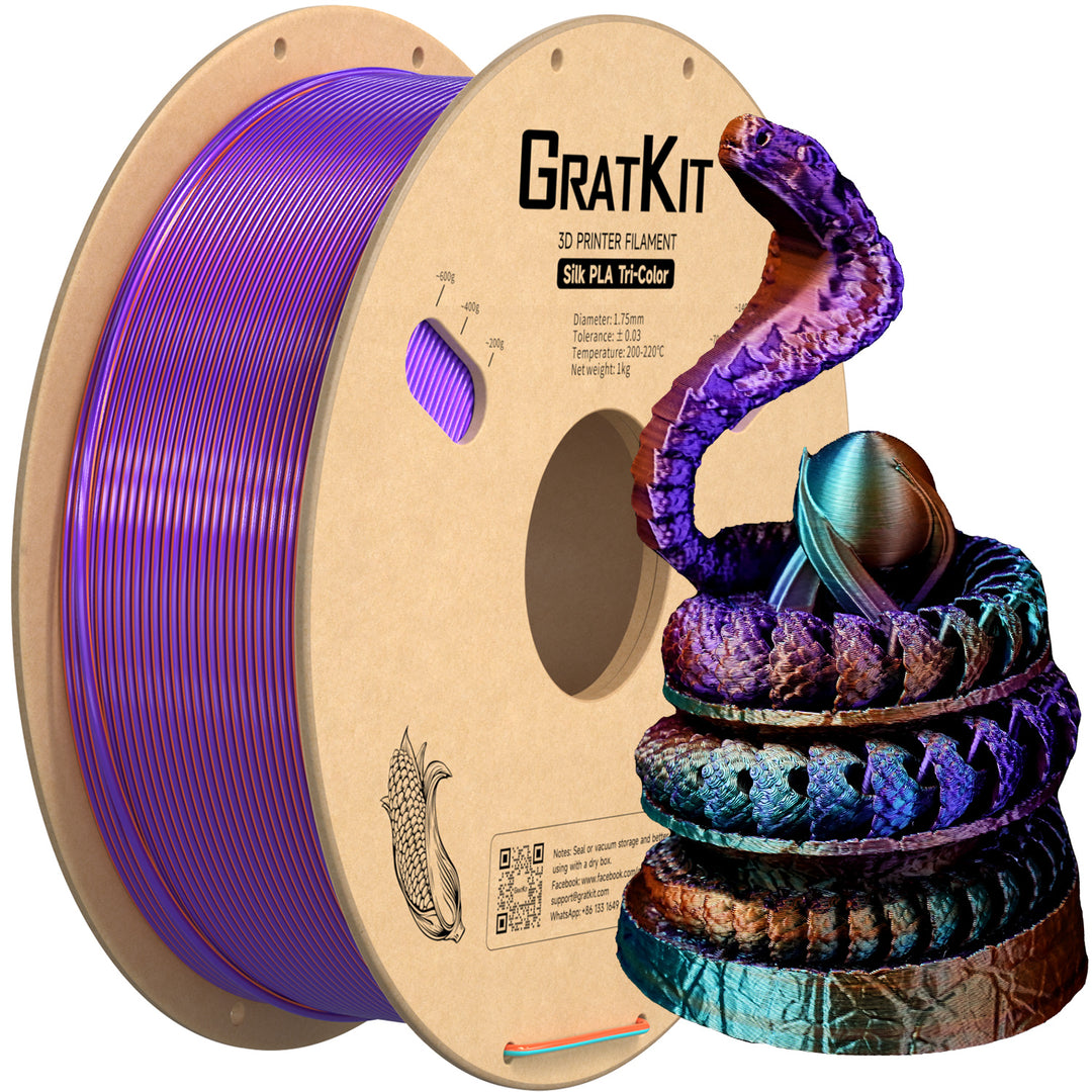 Gratkit Silk Multi Color PLA Filament 1.75mm Coextrusion PLA Filament 1KG