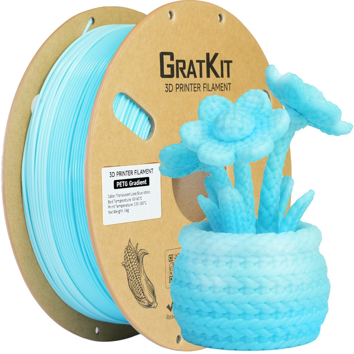 GratKit Gradient PETG 3D Printing Filament 1.75mm Resealable Storage Bag With Each Spool
