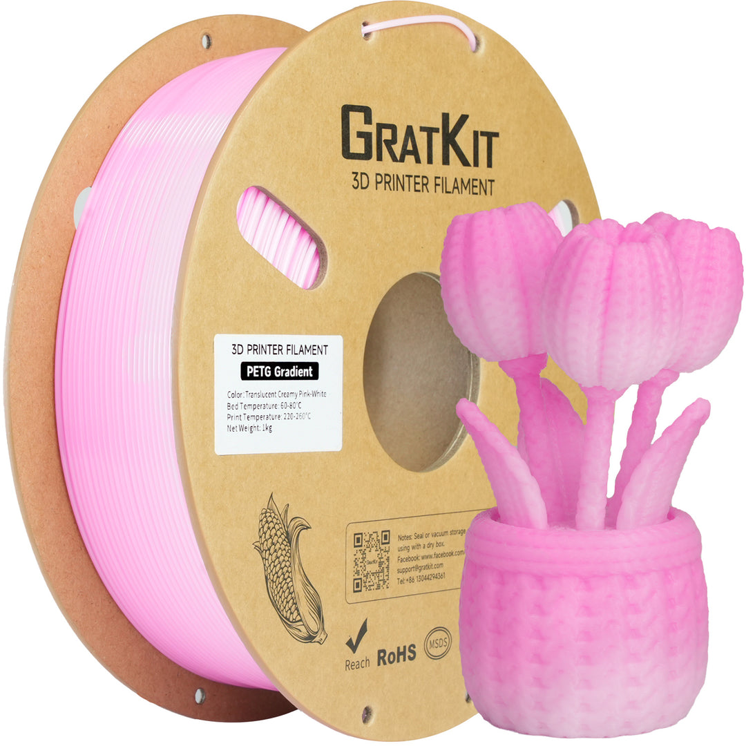 GratKit Gradient PETG 3D Printing Filament 1.75mm Resealable Storage Bag With Each Spool