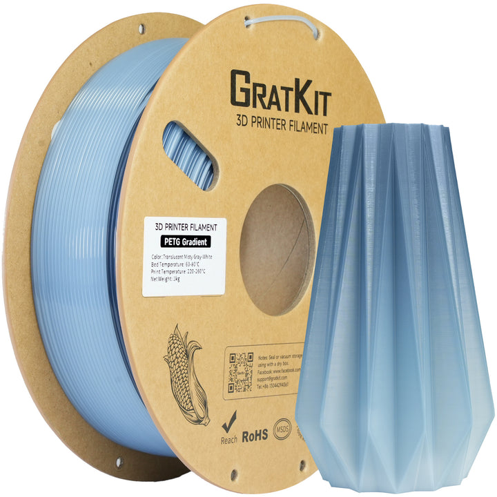 GratKit Gradient PETG 3D Printing Filament 1.75mm Resealable Storage Bag With Each Spool