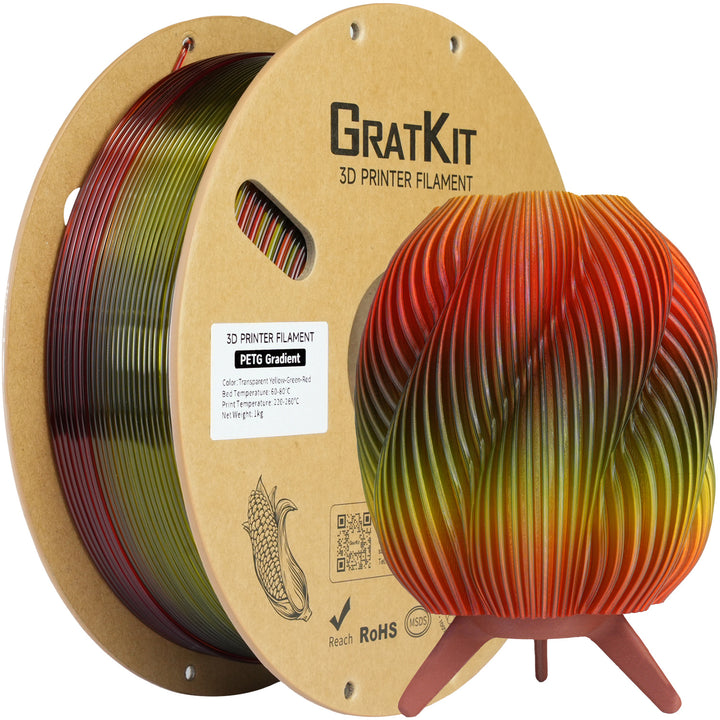 GratKit Gradient PETG 3D Printing Filament 1.75mm Resealable Storage Bag With Each Spool