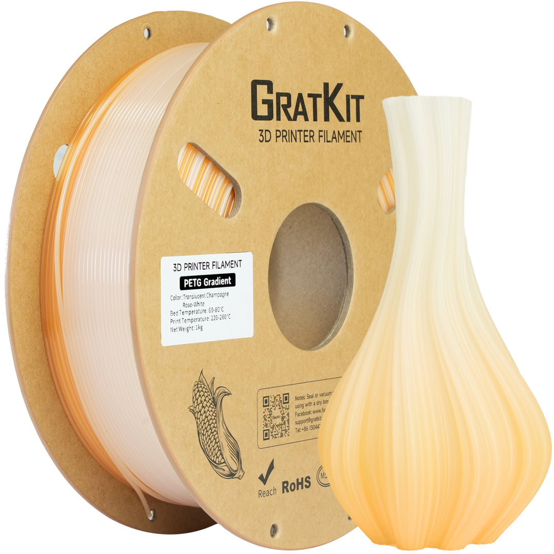 GratKit Gradient PETG 3D Printing Filament 1.75mm Resealable Storage Bag With Each Spool