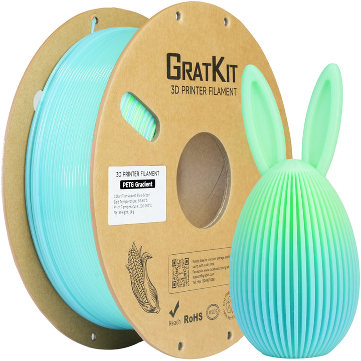 GratKit Gradient PETG 3D Printing Filament 1.75mm Resealable Storage Bag With Each Spool