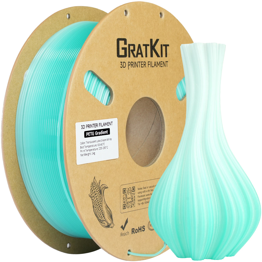 GratKit Gradient PETG 3D Printing Filament 1.75mm Resealable Storage Bag With Each Spool