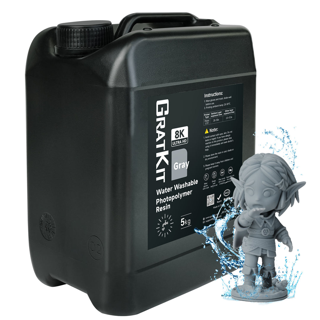 GratKit Water Washable 3D Printing Resin, Water Washable Photopolymer Resin