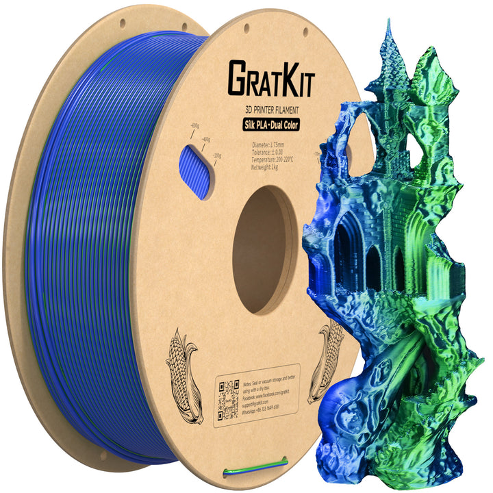 Gratkit Silk Multi Color PLA Filament 1.75mm Coextrusion PLA