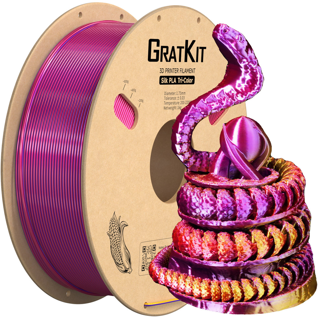Gratkit Silk Multi Color PLA Filament 1.75mm Coextrusion PLA Filament –  GratKit