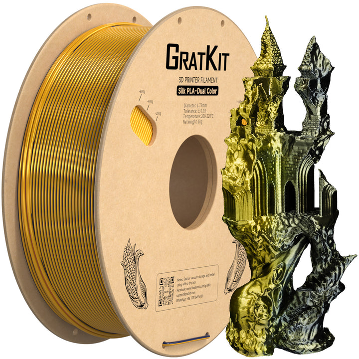 Gratkit Silk Multi Color PLA Filament 1.75mm Coextrusion PLA Filament 1KG