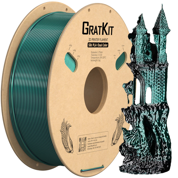 Gratkit Silk Multi Color PLA Filament 1.75mm Coextrusion PLA Filament 1KG