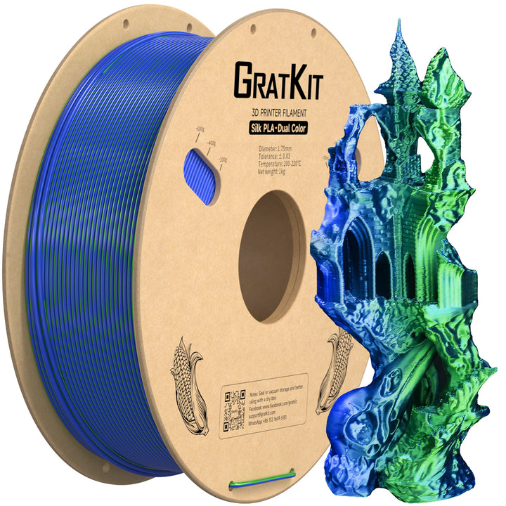 Gratkit Silk Multi Color PLA Filament 1.75mm Coextrusion PLA Filament 1KG