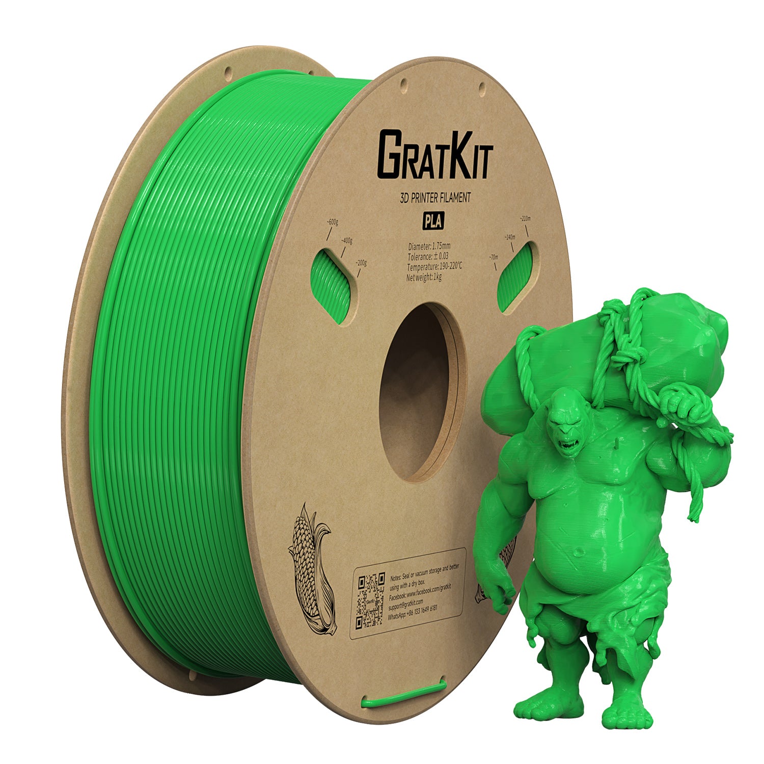 GratKit PLA 3D Printing Filament 1.75mm Basic PLA 1KG