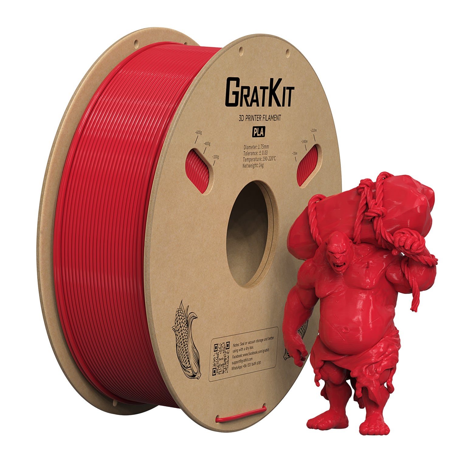 GratKit PLA 3D Printing Filament 1.75mm Basic PLA 1KG