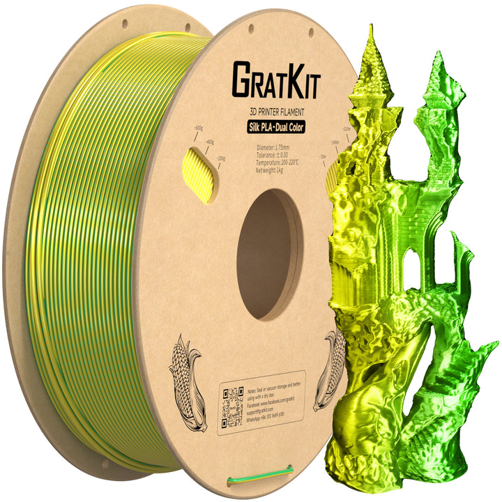 Gratkit Silk Multi Color PLA Filament 1.75mm Coextrusion PLA Filament 1KG