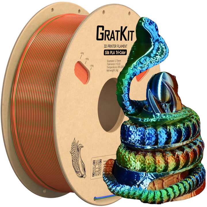 Gratkit Silk Multi Color PLA Filament 1.75mm Coextrusion PLA Filament 1KG