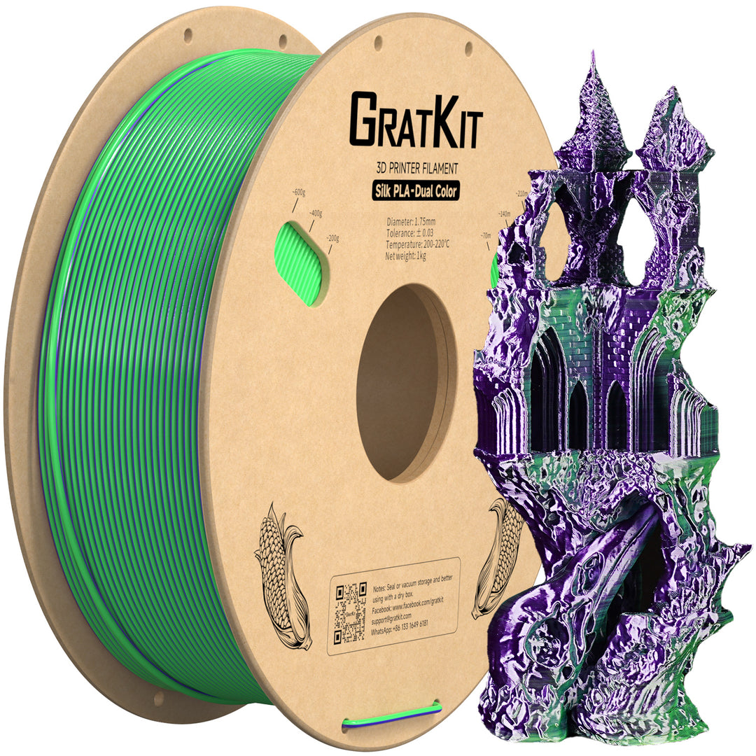 Gratkit Silk Multi Color PLA Filament 1.75mm Coextrusion PLA Filament 1KG